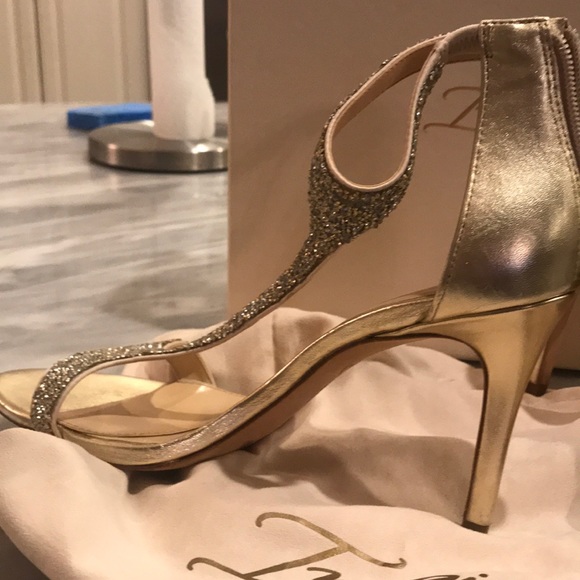 Vince Camuto / crystal gold heels - worn once - Picture 3 of 4